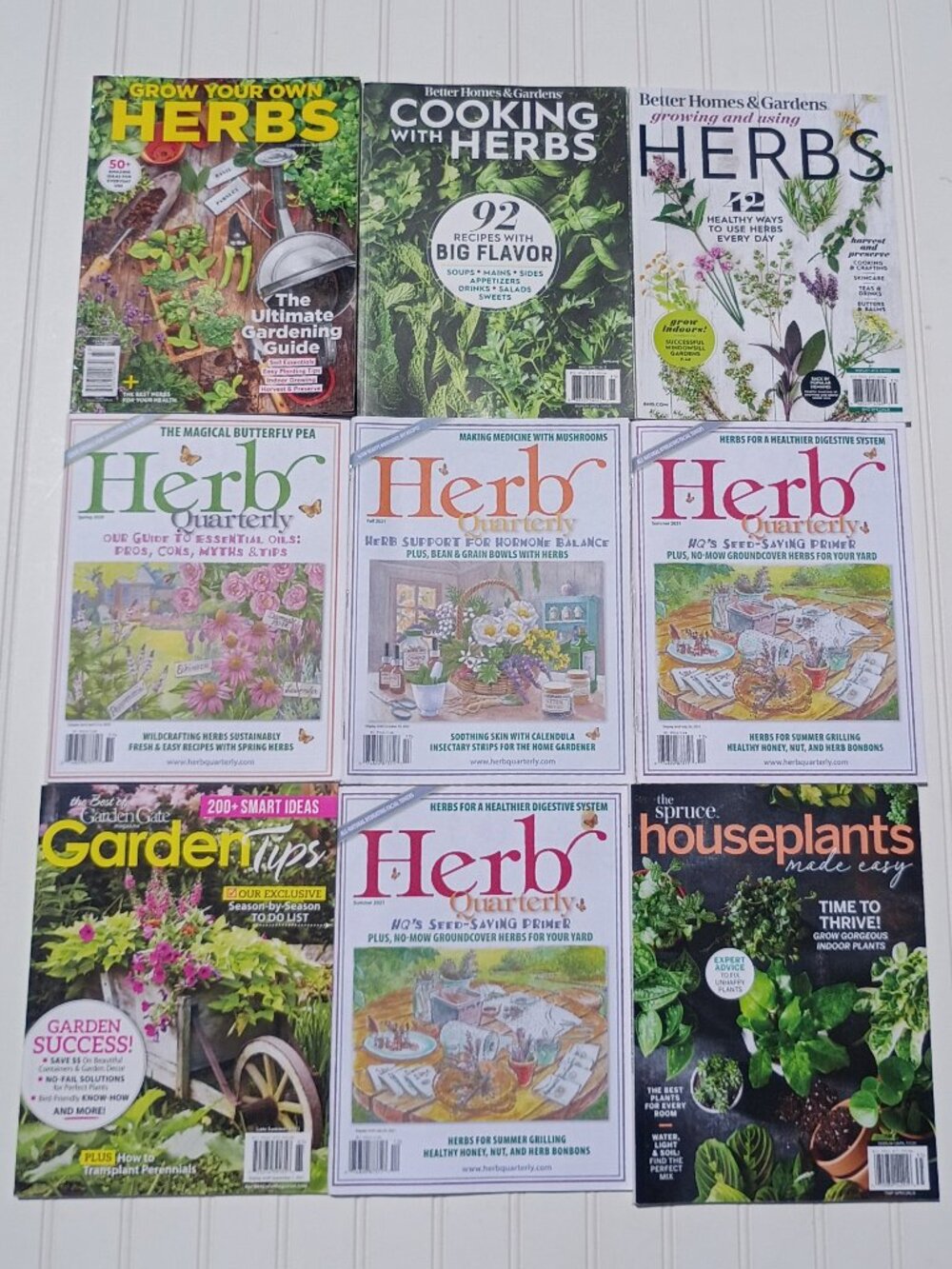 LOT OF 9 Herbal Magazines Herb Quarterly Plants Gardening Herbs Remedies BH&G